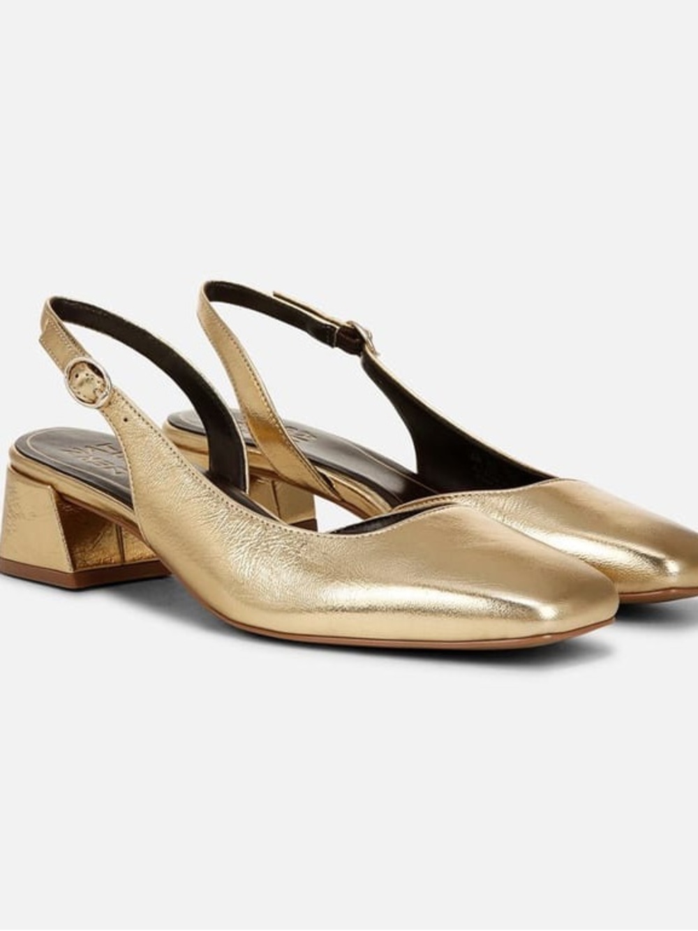Naturalizer Jayla Metallic Gold Slingback Block Heel Pump